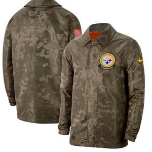 Men's Pittsburgh Steelers Nike Olive Salute to Service Jacket